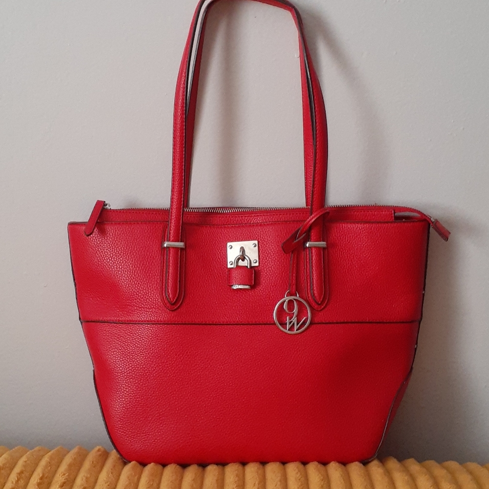 Red hand bag